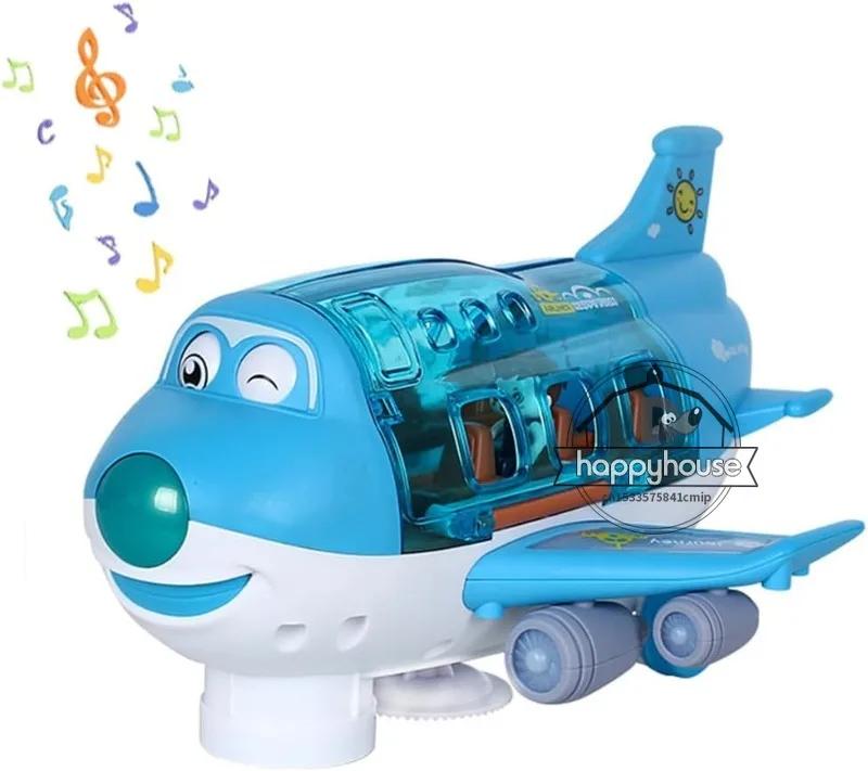 Non-Toxic Kids Electric Airplane Toy Aircraft Car Model With Music Simulation Traffic Plane Gift For Children'S Birthday Gift