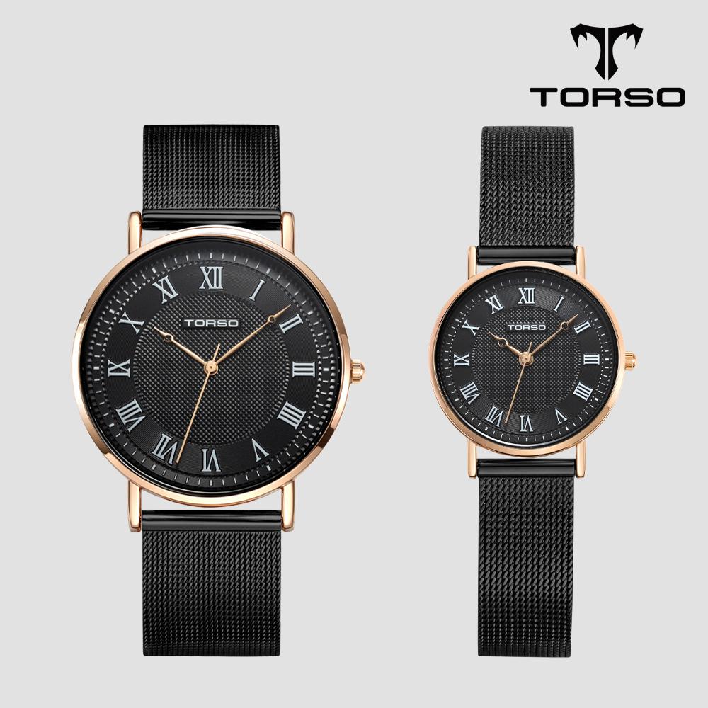 Toleuso T107Ms-Rbbk Classico Кварцевые парные часы Мужские и женские металлические часы