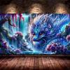 Ice Dragon,Fantasy Landscape Waterfall Flowers DIY 5D Diamond Painting New 2025 Full Mosaic Diamond Embroidery Sale Big Size