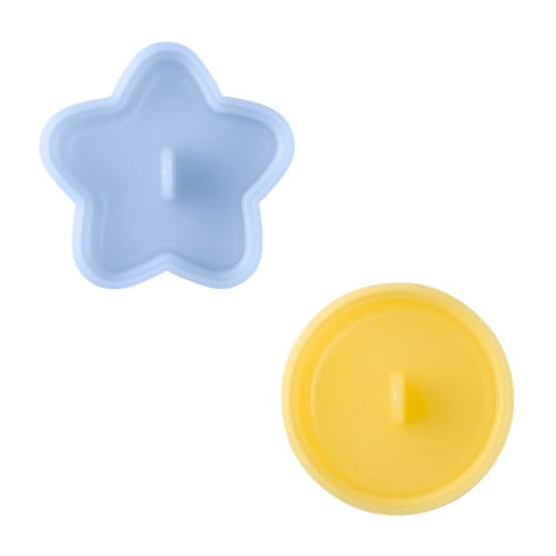 Kai KAI Push-Out Rice Mold, Moon and Star Design, Einbossed, Dishwasher Safe, Little Chef Club, Blue and Yellow, KAI KITCHEN, Made in Japan, FG5211