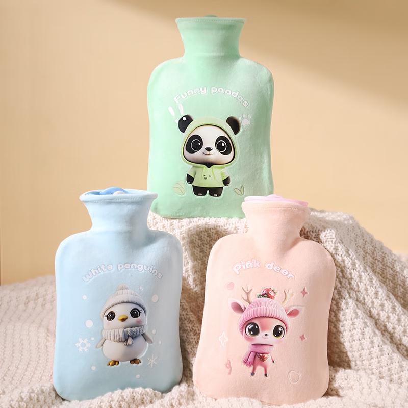 Chang Baosen 1000ml Hot Water Bottle with Plush Cover