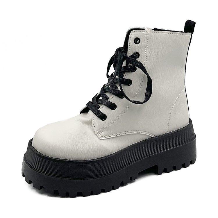 Женские ботильоны на толстой платформе с застежкой-молнией, модные женские дизайнерские мотоциклетные ботинки, повседневная женская обувь