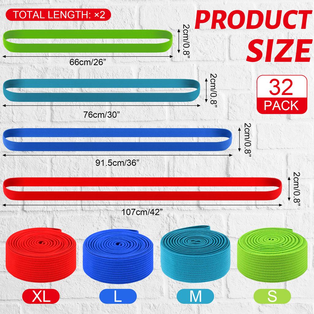 32 Pcs 4 Sizes Extra Large Moving Rubber Bands 84"/72"/59.8"/52" Packing Bands Large Elastic Bands Handy For Moving Furniture An