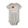 Baby Romper I Love My Grandma and Grandpa Print Bodysuit Infant Romper Short Sleeve
