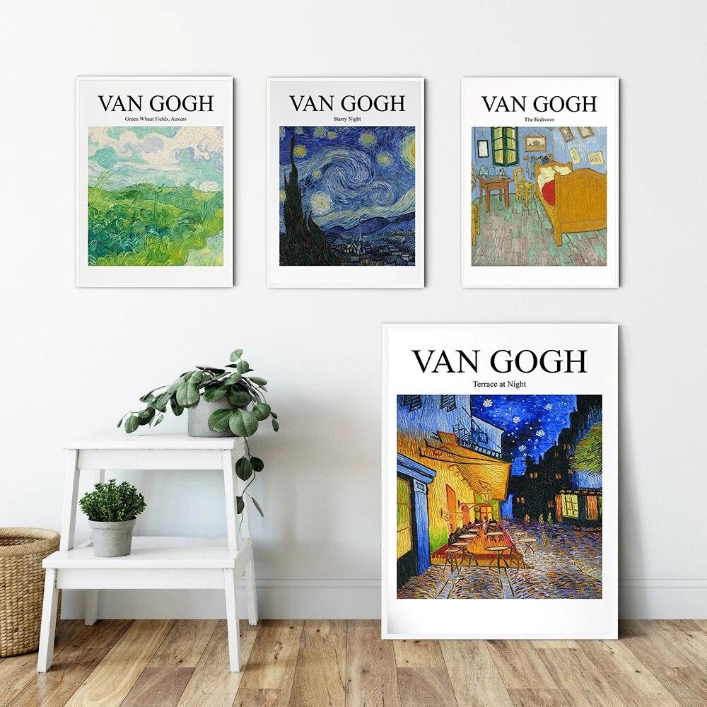 Знаменитый Ван Гог кафе Терраса ночью Репродукции картин маслом на холсте Плакаты и принты Настенная картина для гостиной