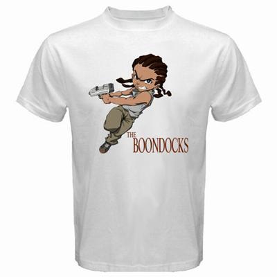 Белая футболка унисекс с логотипом сериала The Boondocks TV