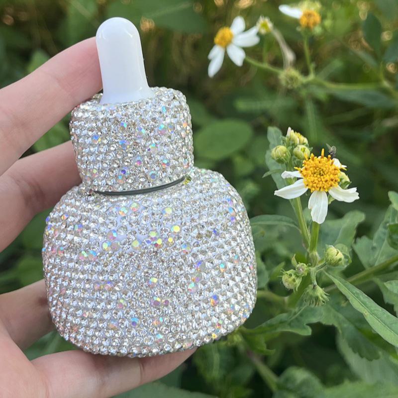 Стеклянный флакон-капельница с бриллиантами - 30 мл, элитная парфюмерия и эфирное масло для ухода за кожей