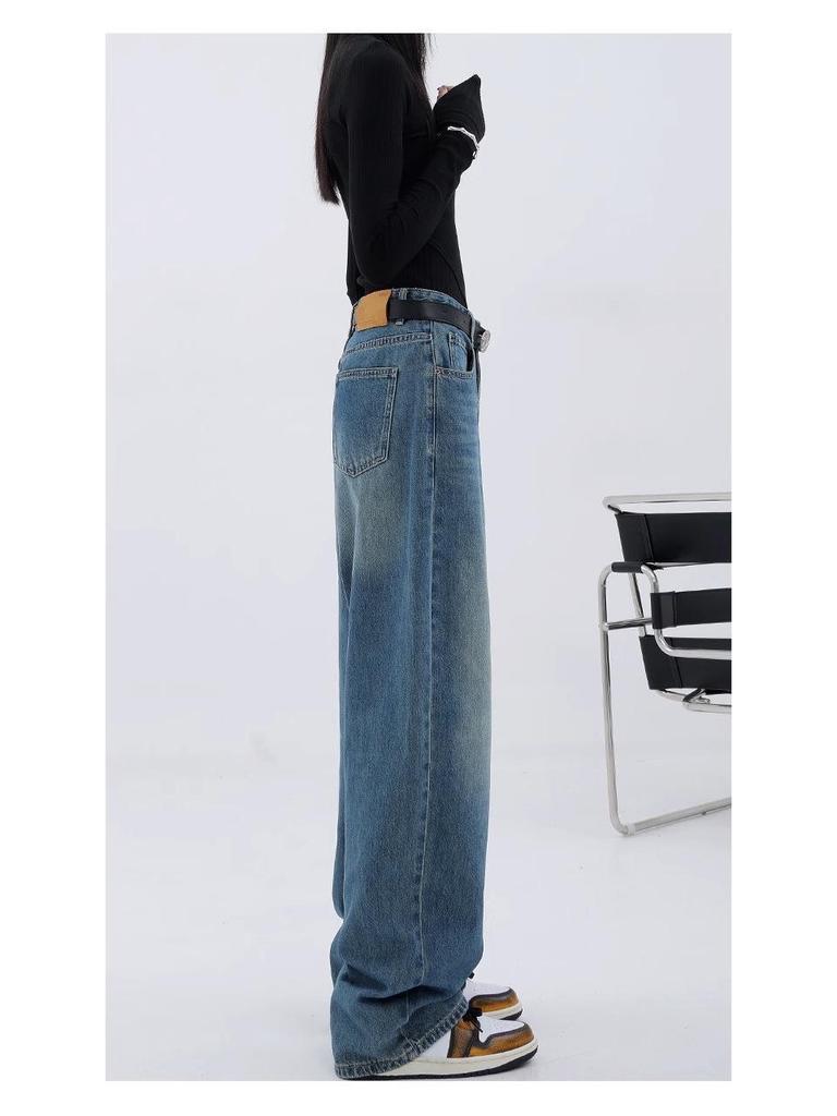 Женские джинсы с высокой талией, широкие, грушевидной формы — Большие размеры, утягивающие, летний свободный крой