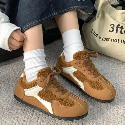 Женская обувь 2024 Мода Шнуровка спереди Женские вулканизированные туфли Горячая распродажа Сочетание цветов Новые с круглым носком Удобная повседневная обувь