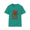 Unisex Softstyle T-Shirt Leaf Monster Glowing Eyes Scary Funny Halloween Fall