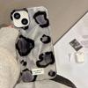 Black and Gray Leopard Print Soft Case for iPhone 11, 11ProMax, 12, 13, 14, 15