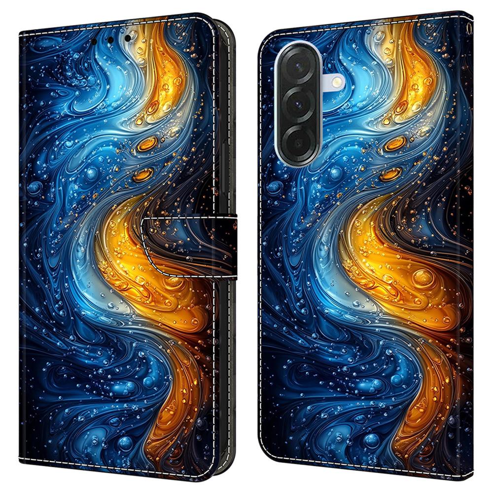 Для Samsung Galaxy A36 5G Кожаный чехол С принтом Узор Кошелек Подставка Флип-чехол для телефона