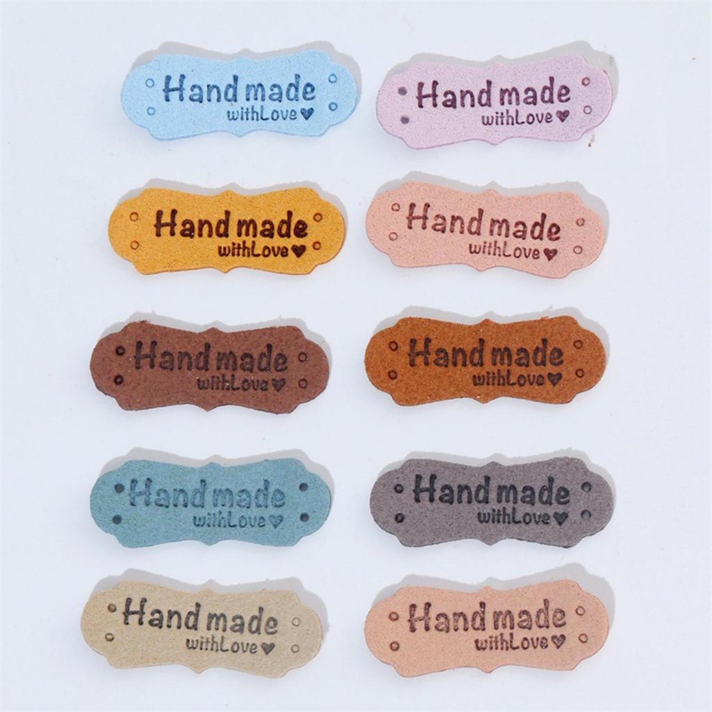 50 шт. этикеток ручной работы с тиснением, кожаные бирки для швейных принадлежностей