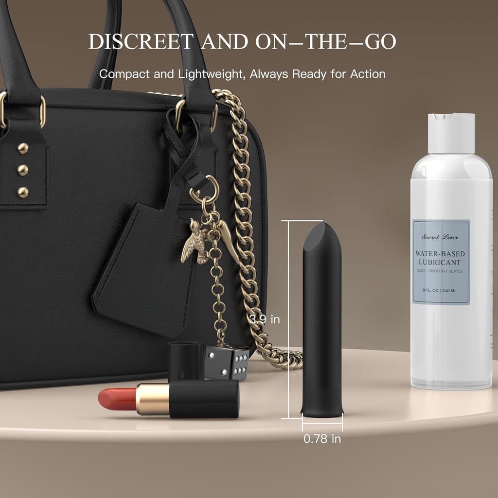 Mini Bullet Vibrator Rechargeable Lipstick Vibrator, 10 Vibration Modes, Waterproof Nipple G-spot Stimulator, Female Sex Toys