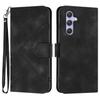 For Samsung Galaxy A54 5G Wallet Case Line Imprinted PU Leather Phone Cover with Strap
