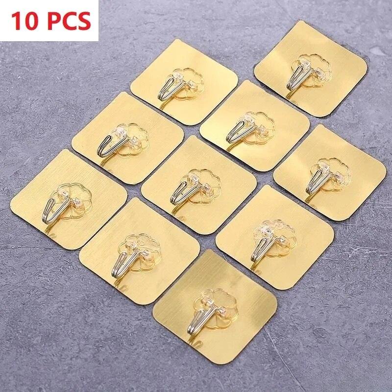 1-10 шт. Прозрачные крючки из нержавеющей стали с сильным самоклеящимся покрытием, вешалка для хранения ключей для кухни, ванной комнаты, двери, стены, многофункциональные