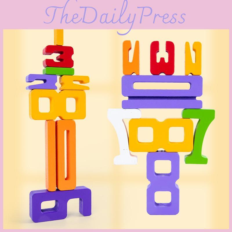 Большой деревянный числовой строительный блок Детский образовательный Раннее развитие Малыши