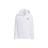 Adidas Функциональная однотонная куртка с капюшоном и длинными рукавами с простым принтом логотипа Детская куртка Белая JI9795