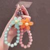 Wrist Strap Cell Phone Charm Lanyard Flower Beaded Car Keychain Fashion Mobile Phone Case Pendant