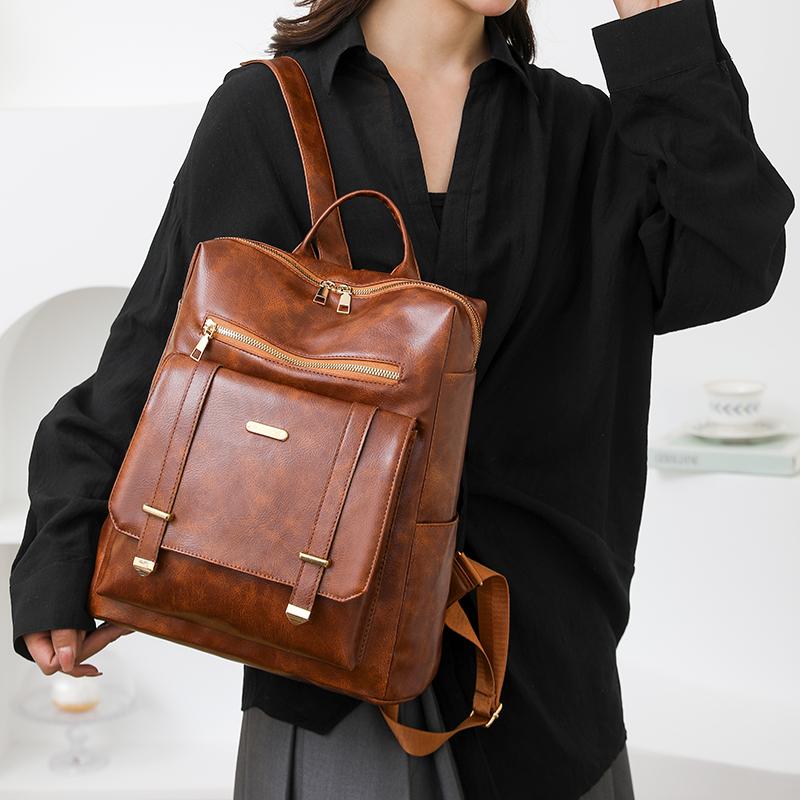 ПУ рюкзак ретро рюкзак большой емкости женская дорожная сумка