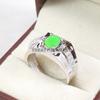 Jade Oval Cut Gemstone With 925 Sterling Silver Ring For Men's #B167 JL375675697671