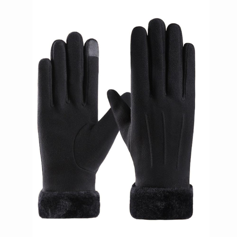 Thick Plush Gloves Outdoor Guantes Fashion Touchscreen Gloves Lady
