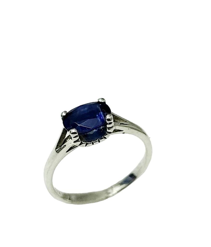 Дизайнерское кольцо из стерлингового серебра 925 пробы с натуральным кианитом, размер 4,25 (США)