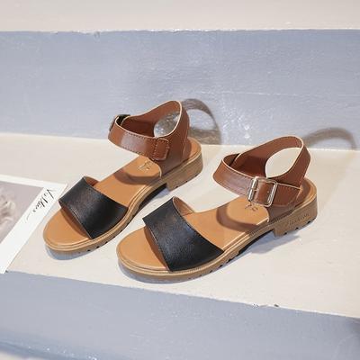 Летняя трендовая новая женская обувь, модные повседневные римские женские сандалии с простой пряжкой и открытым носком, мягкая удобная пляжная обувь