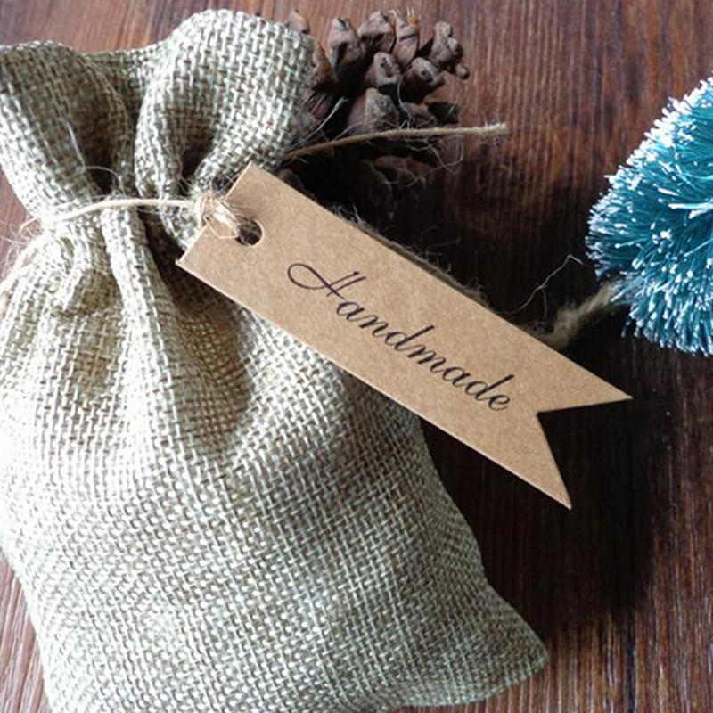 100 винтажных бирок из крафт-бумаги, подарочные бирки своими руками