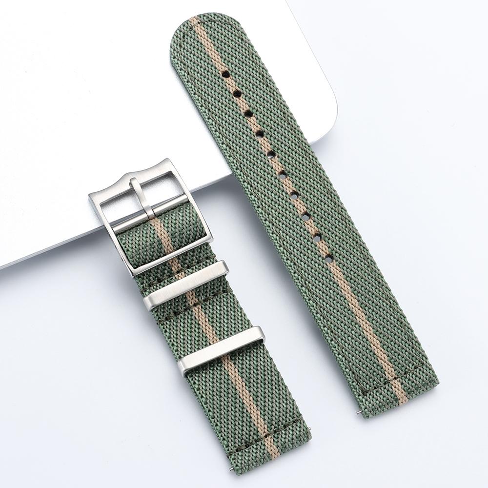 Ribbed Nylon Watch Strap for Omega 20mm 22mm Woven Nylon Watchbands for Seiko Men's Military Sport Breathable Wristwatch Band