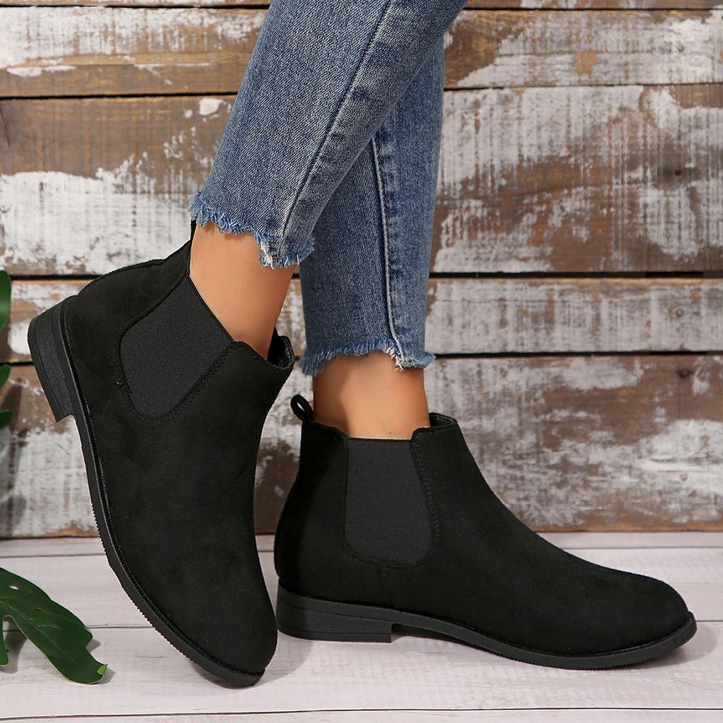 Женские сапоги, новые модные удобные туфли-сапоги, женские туфли на платформе из легкой замши без застежек для отдыха на открытом воздухе для женщин Botas De Mujer