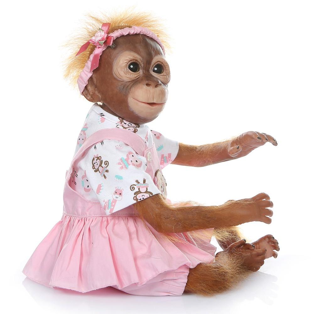 52 см, ручная работа, подробная краска, Reborn Baby Monkey, новорожденный ребенок, коллекционное искусство, высокое качество