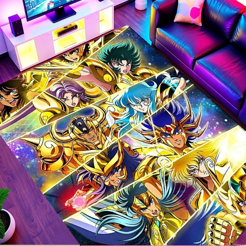 Saint Seiya Print Rug, Washable Floor Carpet, For Entryway Dorm Laundry Room Office Study, Home Decor Birthday Christmas Gift