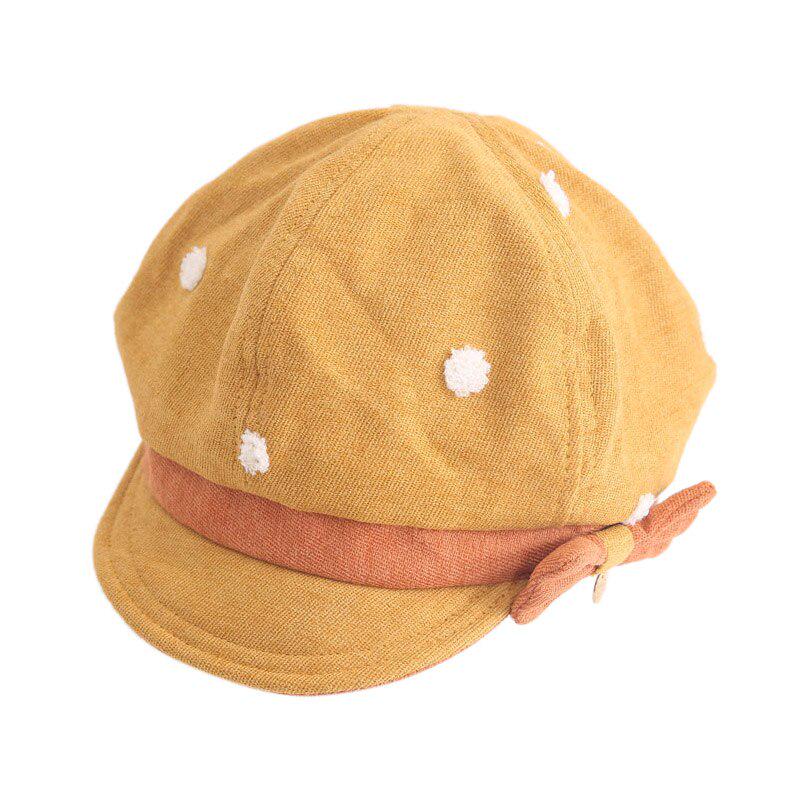 Children Dot Pattern Classic Retro Style Baby Cap Toddler Girl Autumn Bowknot Berets Hat
