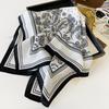 Classic Black White Paisley Printed Women Fashion Square Neck Scarf