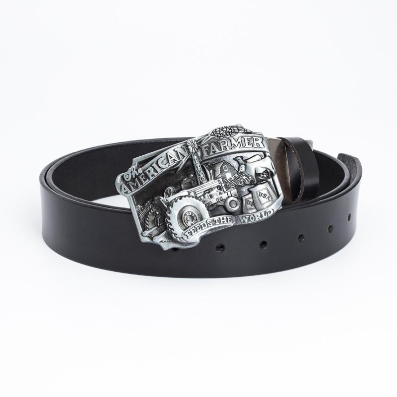 American Farm Personalized Belt Buckle Agricultural Tractor Leather Buckle Primary Color Glazed Plate Buckle