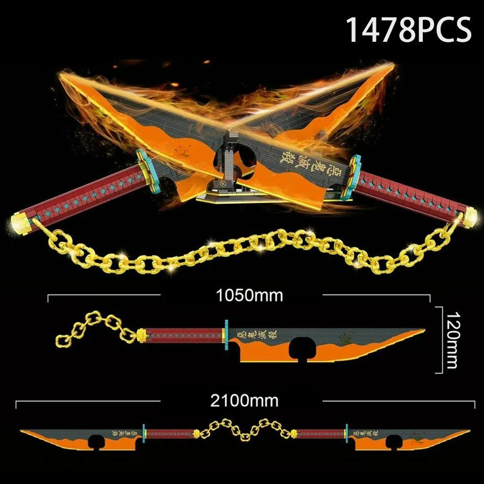 Самурайский меч Строительные блоки Ниндзя Клинок Катана Японское аниме Бабочка Клинок Nichirin Кирпичи Игрушки для взрослых