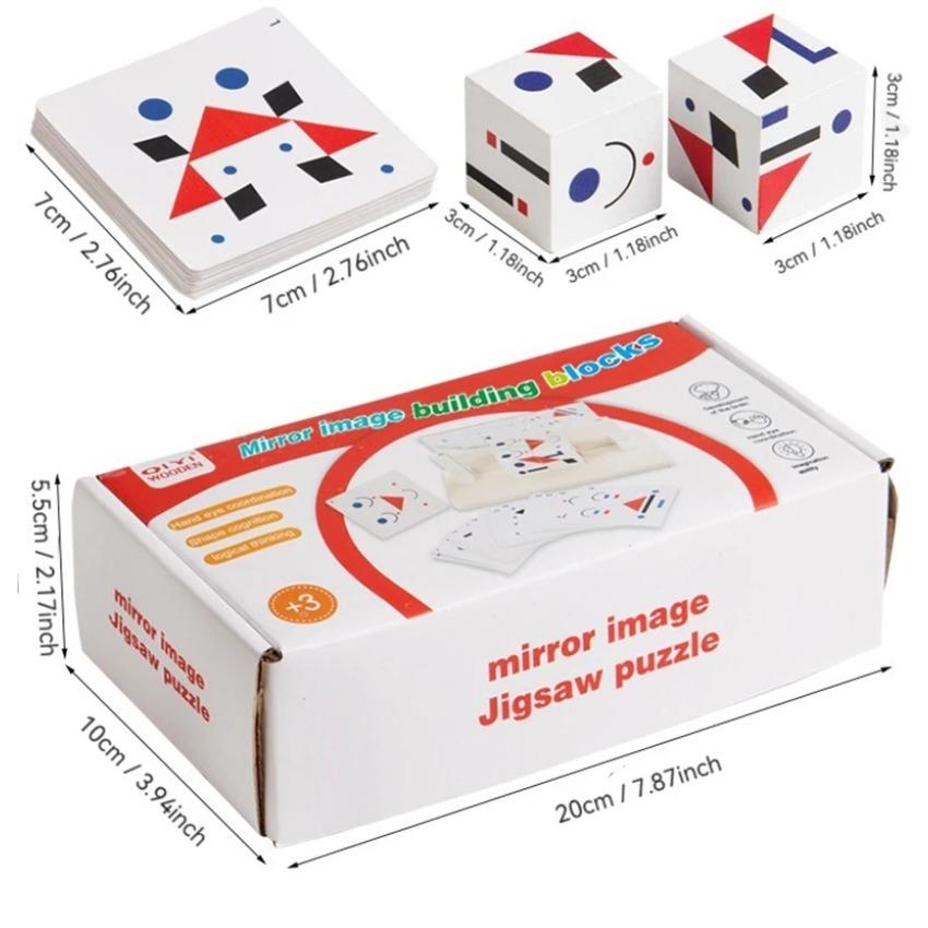 Kids 3D Mirror Imaging Puzzle Montessori Space Logical Thinking Trainting Matching Intellectual Game Parish Learn Resources Toys