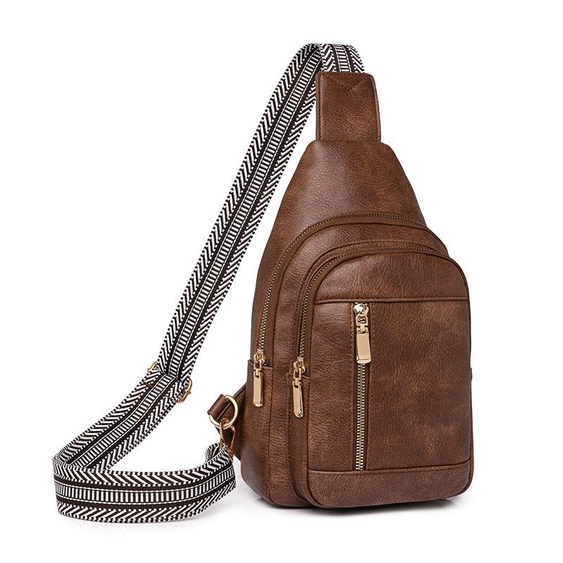 Женская нагрудная сумка, кожаная сумка через плечо, сумка на плечо для девочек, однотонная нагрудная сумка