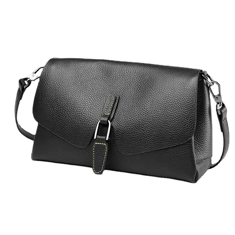 Premium Genuine Leather Shoulder Bun Top Layer Cowhide Women's Bag Temperament Soft Leather Crossbody Underarm Bag