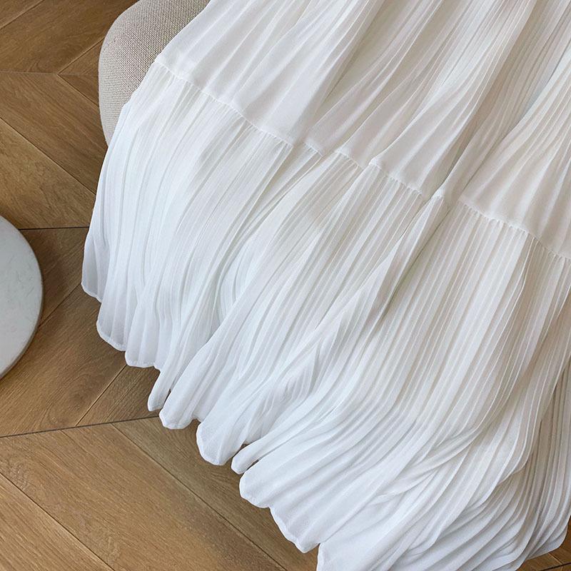 Женская юбка весна-лето 2025 Purple Fairy Gauze: Тонкий, универсальный, плиссированный дизайн