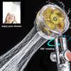 360-Degree Rotating Shower Head with Small Fan, Water-Saving Flow, ABS Rain Spray Nozzle, High Pressure - Bathroom Accessories