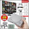 Classic Game Console 8-bit for PS1 Mini Home Enthusiast Entertainment System Retro Built-in 620 Action Games Double Battle Game Console