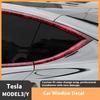 For Tesla Model 3/Y Window Trim Chrome Delete Vinyl Wrap Kit Gloss Black Pink Carbon Fiber Style Auto Accessory for Enhanced
