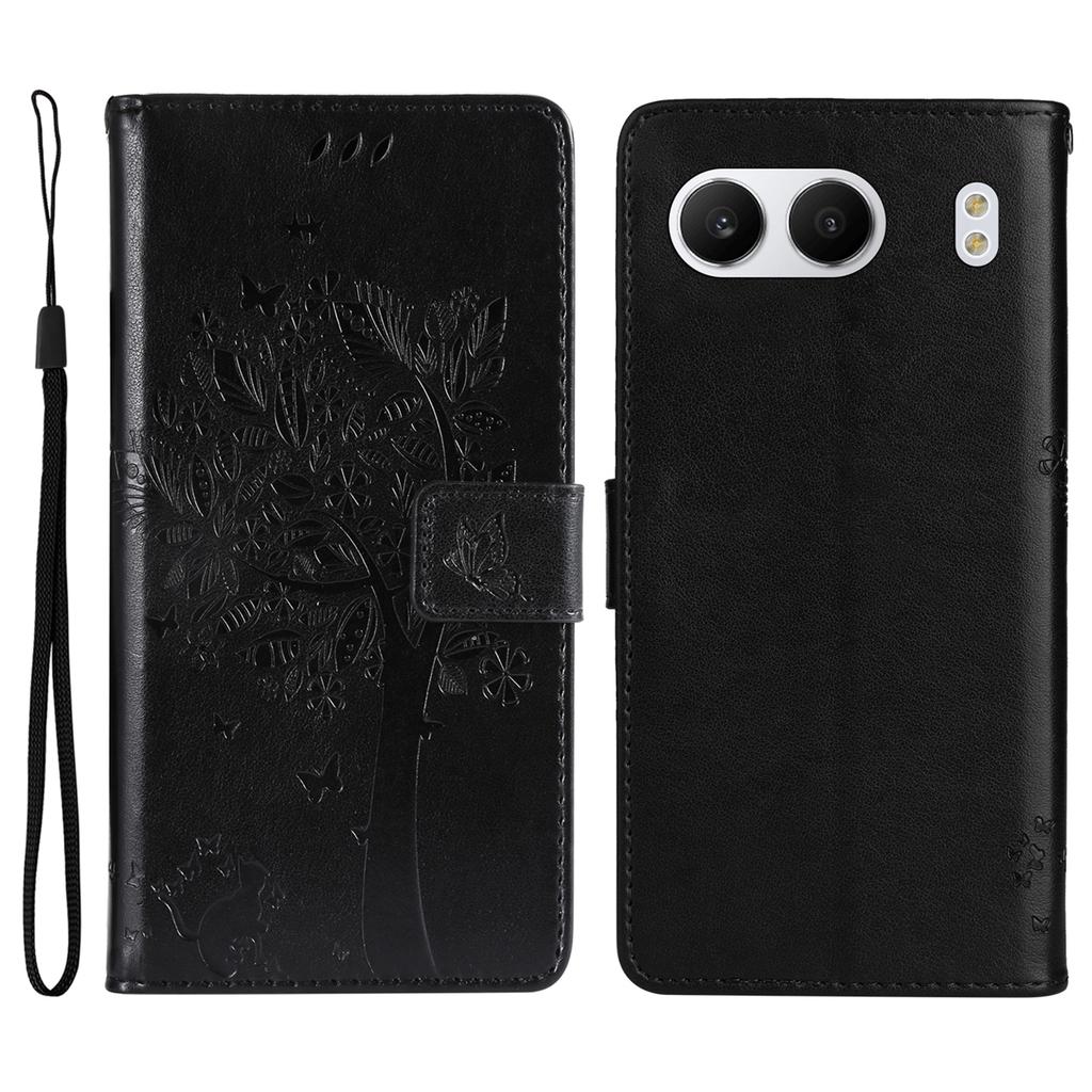 Чехол для телефона OnePlus Nord 4 с подставкой, рисунок "Кошачье дерево", кожаный кошелек, мобильная обложка