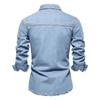 Новая высококачественная мужская рубашка из стираного денима на осень
