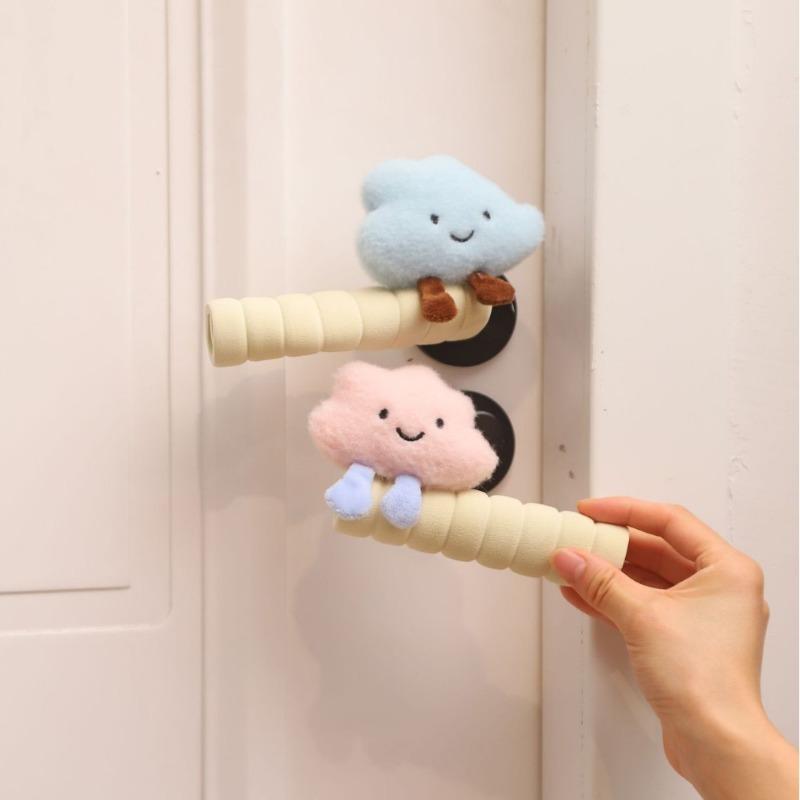 Anti-Static Cute Cloud Door Handle Cover Anti-Collision Bumper Protector for Bedroom Decoration Furniture Guard Soft Accessory