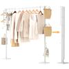 Tcatec Folding Indoor Clothes Dryer, White, Dimensions: Approx. 175cm W X 25cm D X 160cm H, Compact Storage, Easy Assembly, Stainless Steel, White