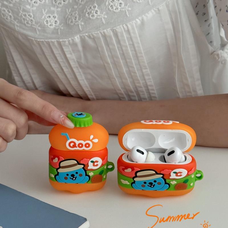 Чехол 3D Orange Juice для AirPods 4 2024 года, мягкий силиконовый чехол для наушников AirPods Pro 2 1 2 3, чехол для зарядки AirPods 3