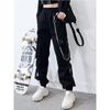 Уличная одежда Брюки-карго Женские повседневные бегуны Черные свободные женские брюки с высокой талией Брюки в корейском стиле